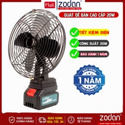 [VỪA MỞ BÁN] Quạt Tích Điện Để Bàn Pin 10 Cell - Lồng Sắt, 2 Tốc Độ, Bảo Hành 1 năm 2