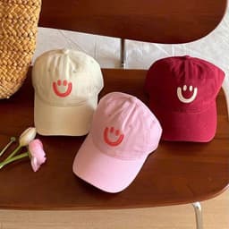 Mũ lưỡi trai chống nắng trẻ em Nón hoạ tiết mặt cười dễ thương Vải cao cấp Size mũ linh hoạt 1