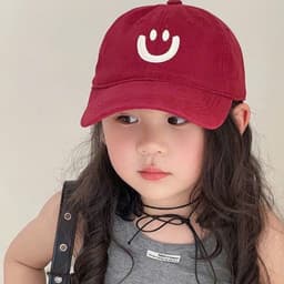 Mũ lưỡi trai chống nắng trẻ em Nón hoạ tiết mặt cười dễ thương Vải cao cấp Size mũ linh hoạt 3