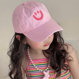 Mũ lưỡi trai chống nắng trẻ em Nón hoạ tiết mặt cười dễ thương Vải cao cấp Size mũ linh hoạt 4