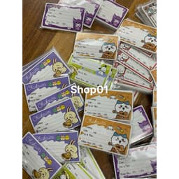 Set Nhãn vở decal có dính sẵn:  chiikawa, kuromi, pochacco, capybara,..... 3