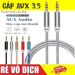 Dây 𝗔𝘂𝗱𝗶𝗼 𝗔𝘂𝘅 2 Đầu 𝟯.𝟱𝗺𝗺 Jack Âm Thanh Bọc Dù Cao Cấp Diy - 1