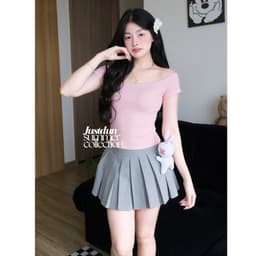 Áo Trễ Vai Cộc Tay Nữ JUSTDUN A55 - Ôm Body, Cotton Co Giãn 4 Chiều, Thoải Mái, Thoáng Mát 7