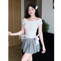 Áo Trễ Vai Cộc Tay Nữ JUSTDUN A55 - Ôm Body, Cotton Co Giãn 4 Chiều, Thoải Mái, Thoáng Mát 8