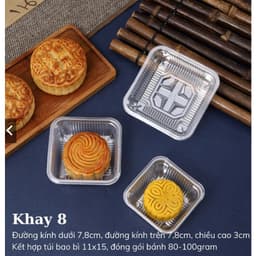 Combo 300 Khay nhựa đựng bánh trung thu mini, khay đựng bánh dứa, các loại bánh 3