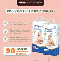 [Bịch 50 miếng] Bỉm Quần Trẻ Em Ipaly Organic Mềm Mại Thấm Hút Nhanh Chống Tràn, Không Gây Hăm Da 3