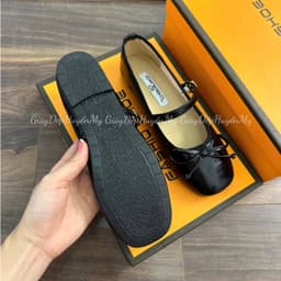 Giày Búp Bê Nữ Phối Nơ Khuy Cạnh Mũi Tròn Hàng Cao Cấp Full Hộp (AH002) 7