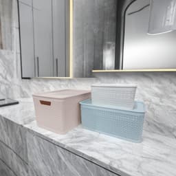 Giỏ Nhựa Chữ Nhật Có Nắp Đậy Việt Nhật Hokori 3336/37/38, Giỏ Đựng Quần Áo Bánh Kẹo Đồ Nhà Bếp 8