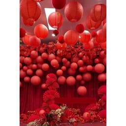 Đèn lồng Hoa Đào trang trí Trung thu, Tết đèn hoa mai chống nước hình trụ bầu dục 6