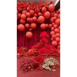 Đèn lồng Hoa Đào trang trí Trung thu, Tết đèn hoa mai chống nước hình trụ bầu dục 8
