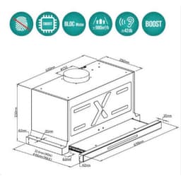 Hút mùi âm tủ GrandX H70F75SG | H70F75SB | Điều khiển vẫy tay | Bảo hành 3 năm | Model mới 8
