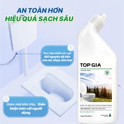 Combo 4 chai tẩy rửa bồn cầu TopGia 500ml, diệt khuẩn, khử mùi, sạch bóng vết bẩn dễ dàng 6