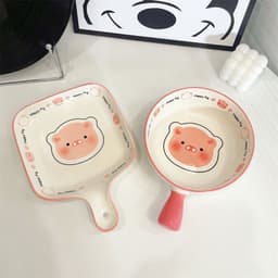VINBEO Set Bát Sứ 3 Món Hoạ Tiết Lợn Hồng BIN002 8
