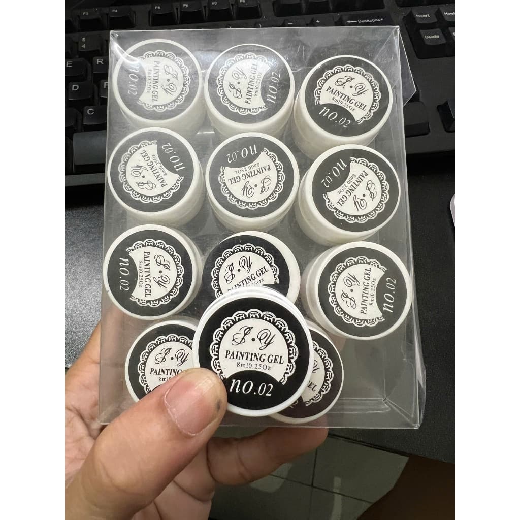 Gel Vẽ nổi Trắng Đen Painting 8ml hãng mới Nail Bảo An