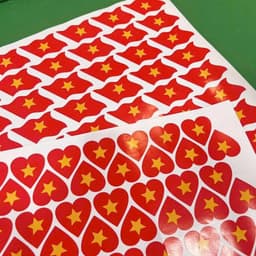 40 Tem Decal Dán Má Cờ Đỏ Sao Vàng, Sticker Cờ Tổ Quốc Việt Nam, Trang Trí Cốc, Dán Má Cổ Vũ Bóng Đá. 1