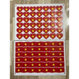40 Tem Decal Dán Má Cờ Đỏ Sao Vàng, Sticker Cờ Tổ Quốc Việt Nam, Trang Trí Cốc, Dán Má Cổ Vũ Bóng Đá. 2