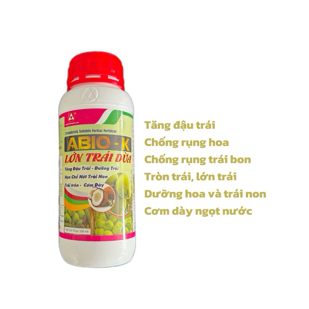 ABIO LỚN TRÁI, NGỌT NƯỚC, CƠM DÀY CHỐNG NỨT TRÁI CHAI 500ML