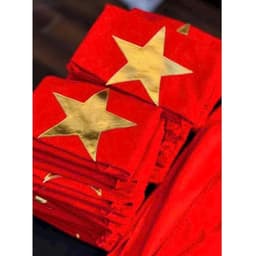 Khăn quàng đỏ sao vàng 1m4, khăn cờ Tổ Quốc, khăn yêu nước, khăn tam giác, ngôi sao vàng vải đũi tơ mềm mại 2