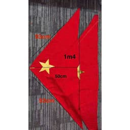 Khăn quàng đỏ sao vàng 1m4, khăn cờ Tổ Quốc, khăn yêu nước, khăn tam giác, ngôi sao vàng vải đũi tơ mềm mại 8