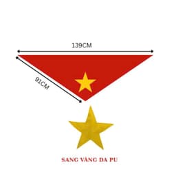 Khăn quàng đỏ sao vàng 1m4, khăn cờ Tổ Quốc, khăn yêu nước, khăn tam giác, ngôi sao vàng vải đũi tơ mềm mại 9
