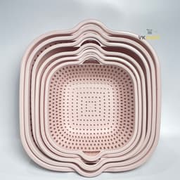 Bộ Rổ Nhựa Vuông Kèm Thau Đựng Rau Củ Quả VIỆT NHẬT 3288/89/90  - DOMUS 7