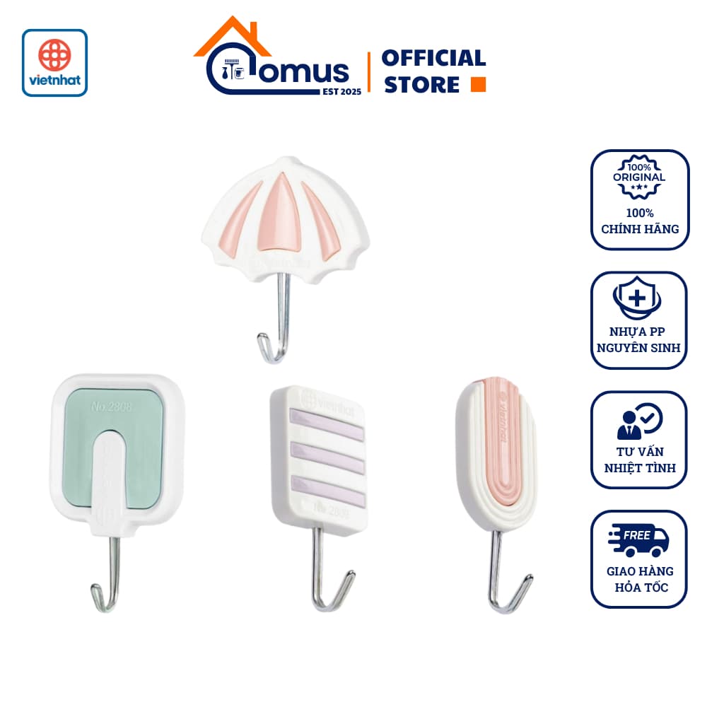 Móc Treo Dán Tường Siêu Dính Chịu Lực Tốt VIỆT NHẬT 2806/07/08/09 - DOMUS