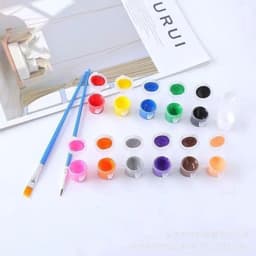 Bộ 6 màu bộ 12 màu acrylic kèm cọ vẽ, chuyên dụng vẽ tranh, tô tượng, vẽ quần áo, giày, đất sét 6