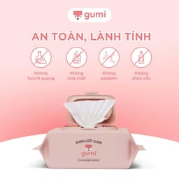 Thùng 10 gói khăn ướt Gumi không cồn không parabens cao cấp dành cho em bé 4