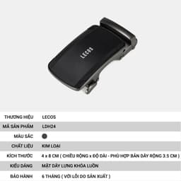 Mặt Thắt Lưng Nam Rời LECOS LDH24 Hợp Kim Chống Gỉ Khóa Tự Động Vừa Bản 3.5cm 2