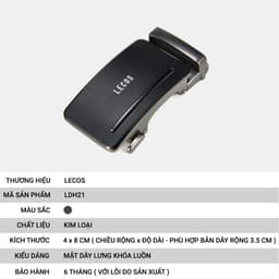 Mặt Thắt Lưng Nam Rời LECOS LDH21 Dây Lưng Nam Kim Loại Đúc Nguyên Khối Sang Trọng cho Bản 3.5cm 2