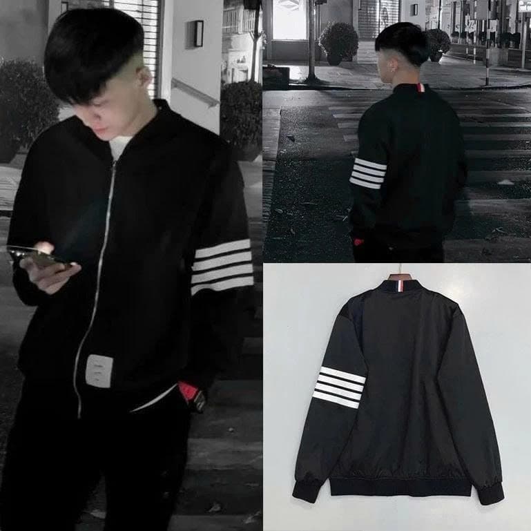 Áo Khoác Bomber Gió 4 Vạch Tay  Chất Gio 2  Lớp  Nam Nữ Hot nhất 2025