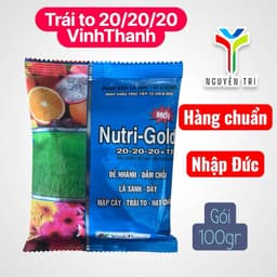 Phân Bón Lá Nutri-Gold Đức (Gói 100g) NPK 20-20-20+TE - Dưỡng Cây , Phục Hồi Cây, Xanh Lá, To Trái 1