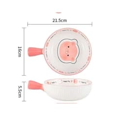 Bộ Bát Đĩa Gốm Sứ họa tiết Heo Hồng xinh xắn gồm 7 món- Set Quà Tặng ý nghĩa cho bé yêu 6