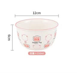 Bộ Bát Đĩa Gốm Sứ họa tiết Heo Hồng xinh xắn gồm 7 món- Set Quà Tặng ý nghĩa cho bé yêu 5