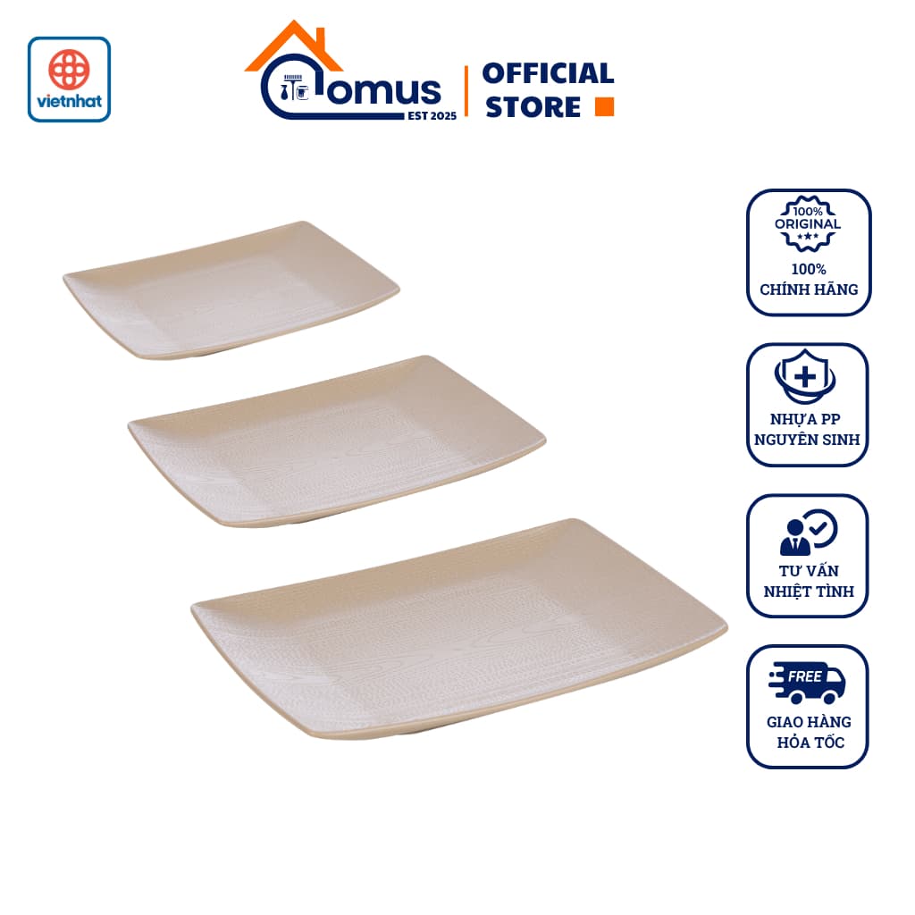 Đĩa Nhựa Chữ Nhật VIỆT NHẬT 1180/81/82/83 Dùng Cho Nhà Hàng, Quán Ăn, Gia Đình - DOMUS