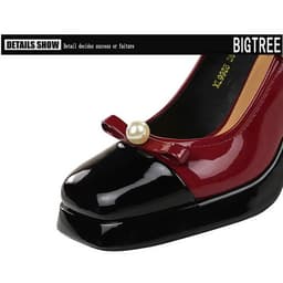 9988-H88 giày Bigtree mũi nơ ngọc đế vuông cao cấp 9cm 9