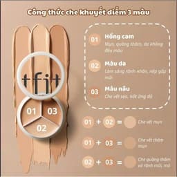 Kem che khuyết điểm TFIT 3 màu che phủ các vết thâm, quầng mắt và khuyết điểm trên khuôn mặt 15g 6