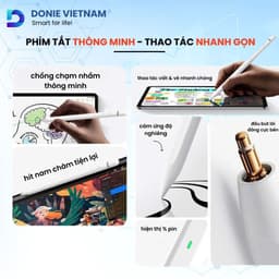 Bút Cảm Ứng iPad Donie Pencil Pro - Bluetooth, Sạc Type-C, Tương Thích iPad 2018–2025, Hiển Thị Pin, Chống Tì Đè AP01 6