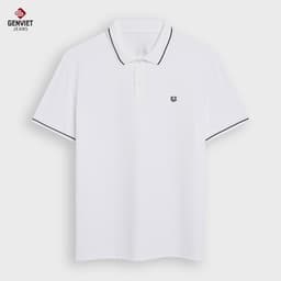 Áo Polo Nam GENVIET JEANS Chất Liệu Thoáng Mát Họa Tiết Logo 8997 4