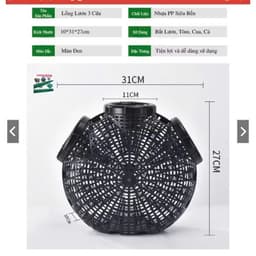 [Chất Lượng] Lồng Rọ Bẫy Lươn, Tôm, Cá Loại 3 Cửa, 8 Cửa Nhựa PP Thailand Bẫy Tôm, Cua, Cá, Lươn, Trạch 2