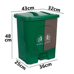 Thùng Đựng Rác VIỆT NHẬT 8020, Thùng Rác Nắp Bật 2 Ngăn, Dung Tích 40L - DOMUS 6