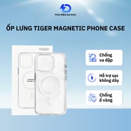 Ốp lưng trong suốt Tiger magnetic phone case chống ố vàng cho iPhone 15/16/17 thường/Plus/Pro/ProMax 1
