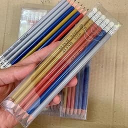 Hộp 12 cây bút chì 2B định vị có tẩy chuyên dùng để luyện viết, điều chỉnh đúng cách cầm bút cho bé tặng kèm gọt bút chì 7