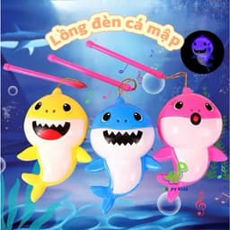 ( Kèm pin) Đồ chơi phát nhạc và đèn gia đình cá mập con vui nhộn, phát nhạc và đèn vui nhộn cho bé 1