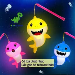 ( Kèm pin) Đồ chơi phát nhạc và đèn gia đình cá mập con vui nhộn, phát nhạc và đèn vui nhộn cho bé 6