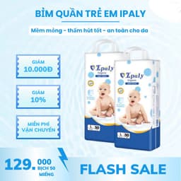 [Bịch 50 miếng] Bỉm Quần Trẻ Em Ipaly Organic Mềm Mại Thấm Hút Nhanh Chống Tràn, Không Gây Hăm Da 2