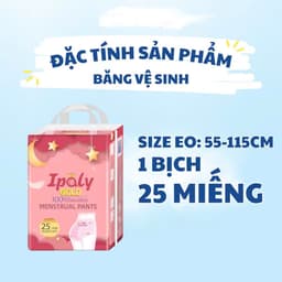 Băng Vệ Sinh Dạng Quần Ipaly Gói 25 Miếng, Băng Vệ Sinh Phụ Nữ Chống Tràn Ban Đêm Thấm Hút Tốt 4