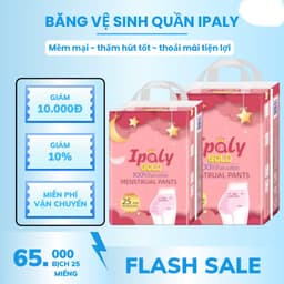Băng Vệ Sinh Dạng Quần Ipaly Gói 25 Miếng, Băng Vệ Sinh Phụ Nữ Chống Tràn Ban Đêm Thấm Hút Tốt 2
