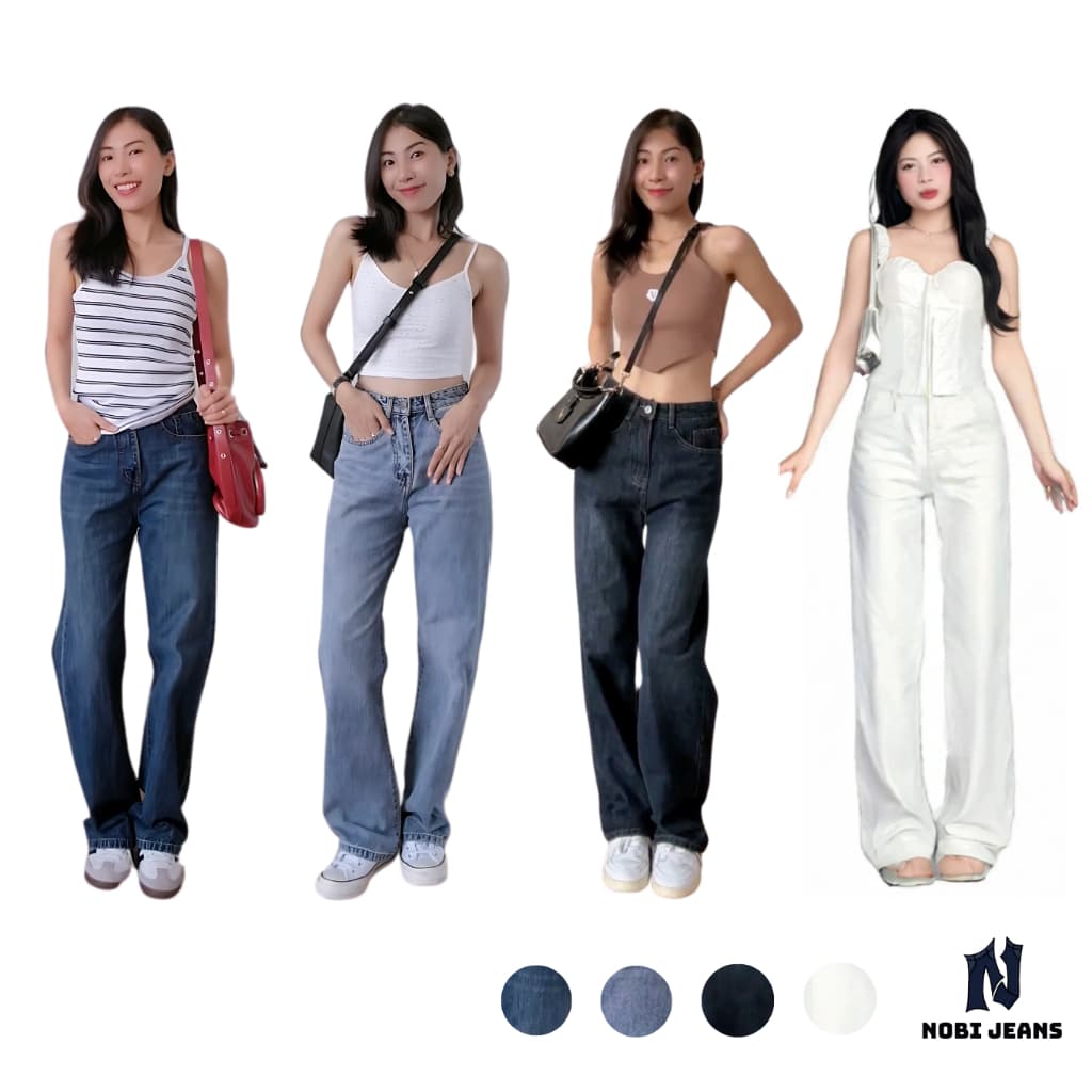 Quần jeans ống rộng lưng cao - Cat Whiskers Pants