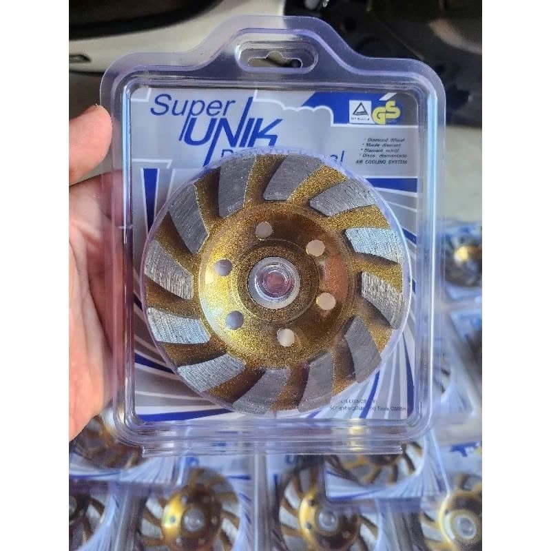 Chén Mài Bê Tông UNICK màu vàng 100 125 150 180mm, Đĩa Kim Cương Cao Cấp Cho Máy Mài Góc, Mài Bê Tông - Đá